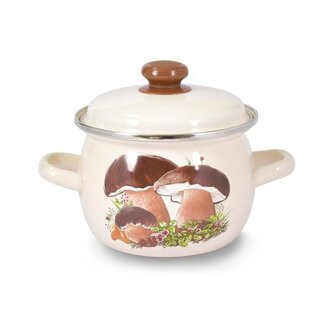 BUCLATÝ HRNEC "HOUBY" S POKLICÍ 3,5 L, SMALT