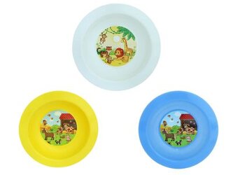 talíř d17,3cm hlub. FARMA IML, aqua, bílý, žlutý, dětský, plast