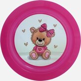 talíř d21cm měl. MEDVÍDEK mašle IML, růž.transp., dětský, plast