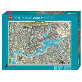 HEYE Puzzle Map Art: Město popu 2000 dílků