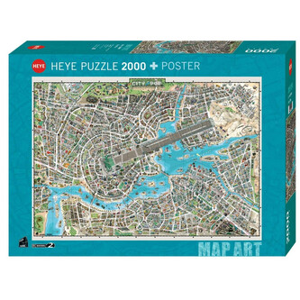 HEYE Puzzle Map Art: Město popu 2000 dílků