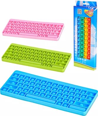 Hra Pop It antistresová Bubble Pops Klávesnice 61 bublin silikon 6 barev
