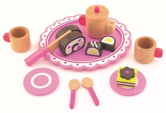 TREFL Dřevěná čajová souprava s dezertem