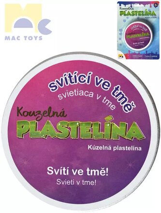MAC TOYS Plastelína kouzelná svítí ve tmě v plechové krabičce