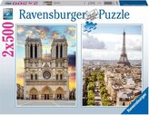 RAVENSBURGER Puzzle Návštěva Paříže 2x500 dílků