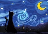 COBBLE HILL Puzzle Kočičí hvězdná noc 500 dílků