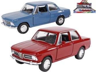 WELLY Auto retro model BMW 2002 12cm zpětný chod 1:60 kov 2 barvy