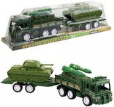 Auto army set s přívěsem a tankem vojenská technika
