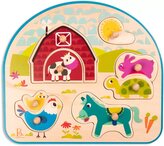 B-TOYS DŘEVO Baby puzzle farma vkládací na desce 8 dílků
