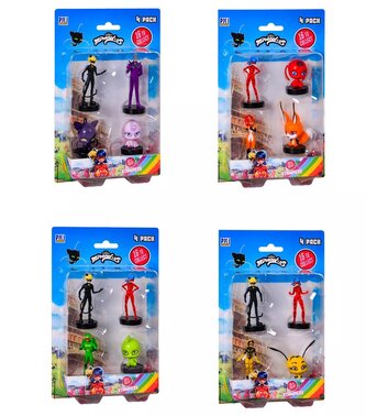 Miraculous: Beruška a černý kocour- razítka 4 ks figurka