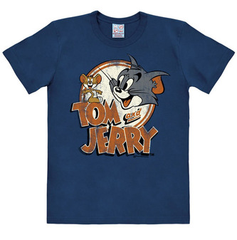 Pánské tričko Tom and Jerry: Logo (L) modré bavlna