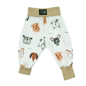 Dětské rostoucí kalhoty Pejsci; Barva: bílá; Velikost: 74 - 80