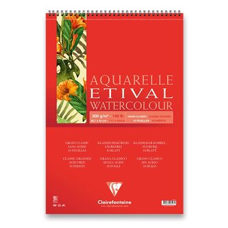 Akvarelový kroužkový blok Clairefontaine Etival Classic Grain A3,10 listů, 300g