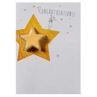Bomb Cosmetics Šumivé přání s balistikem do koupele Congratulations Star (Blaster Card) 45 g unisex