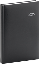 NOTIQUE Denní diář Balacron 2025, černý, 15 x 21 cm