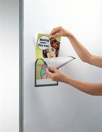 Informační kapsy, šedá, magnetická, A4, DURABLE 400757