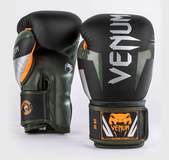 Boxerské rukavice Venum Elite černá/stříbrná/khaki Velikost: 14oz