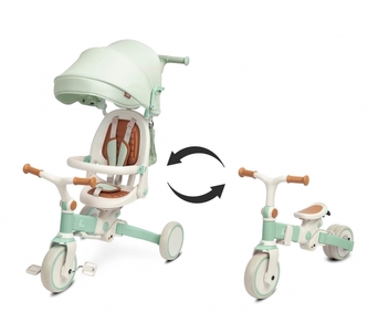 Dětská tříkolka 3v1 Faro - zelená, mátová
