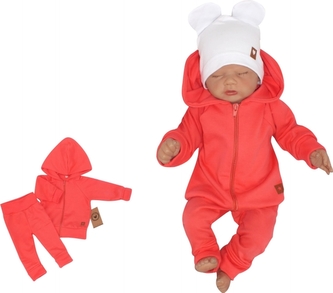 Z&Z 2-dílná bavlněná tepláková souprava Hvězdička - malinová, vel. 74; 74 (6-9m)