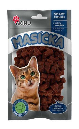 Akinu jehněčí kousky pro kočky 50g