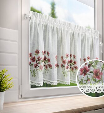 Dekorační krátká vitrážová záclona do kuchyně AGNE 60x150 cm MyBestHome