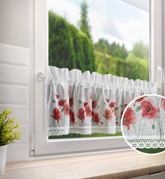 Dekorační krátká vitrážová záclona do kuchyně INGA 30x150 cm MyBestHome