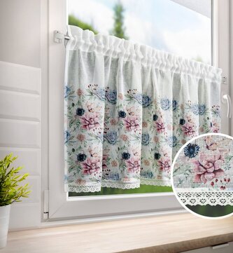 Dekorační krátká vitrážová záclona do kuchyně INESA 60x150 cm MyBestHome