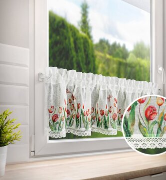 Dekorační krátká vitrážová záclona do kuchyně RAISA 30x150 cm MyBestHome