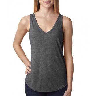 Tílko Bella Flowy V-neck Tank - šedé, S