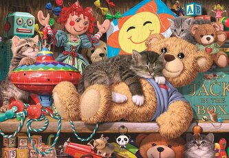 ANATOLIAN Puzzle Koťata na poličce s hračkami 260 dílků