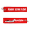 Přívěsek na klíče Fostex Remove before flight Eurofighter - červený