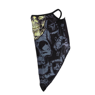 Rouška dlouhá 101 Inc Long Yellow Skull - černá