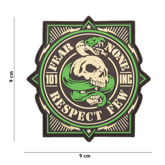 Gumová nášivka 101 Inc Fear None - hnědá