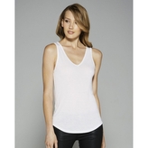 Tílko Bella Flowy V-neck Tank - bílé, M