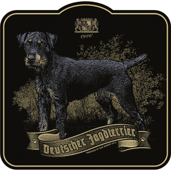 Samolepka Deutscher Jagdterier - černá-hnědá