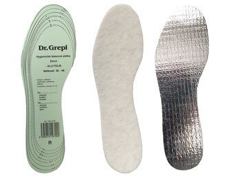 Stélky/vložky do bot Dr. Grepl Alu Folie - bílé, 35-46