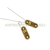 Identifikační známka Dog tag Bloodgroup B NEG - desert