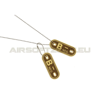 Identifikační známka Dog tag Bloodgroup B NEG - desert