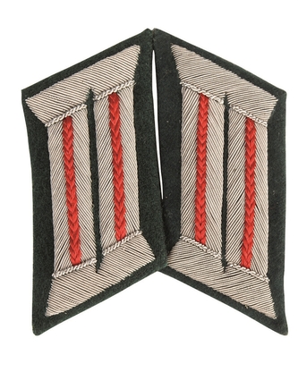 WH důstojnické límcové výložky Artillerie - olivové-červené