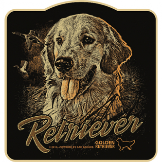 Samolepka Zlatý retriever - černá-béžová