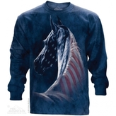 Mikina The Mountain Long Patriotic Horse - modrá, XXL