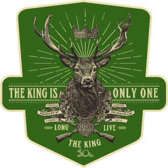 Samolepka Jelen Král - zelená