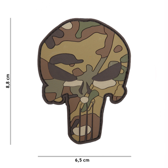 Gumová nášivka 101 Inc Punisher Head - multicam