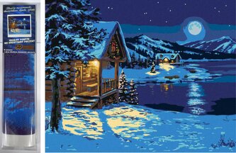 Norimpex Diamantové malování Chatka v zimě 30x40cm