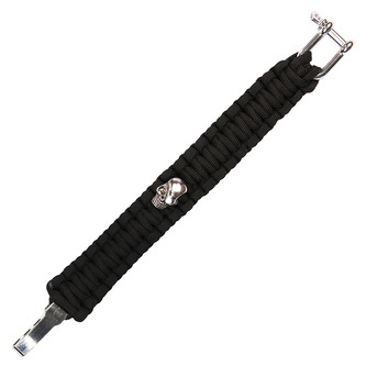 Náramek Paracord 101 Inc Skull Iron Buckle - černý