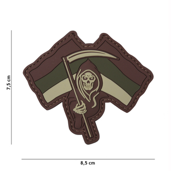 Gumová nášivka 101 Inc vlajka German Reaper - hnědá