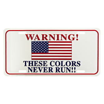 Cedule plechová Licence US These Colors Never Run - barevná