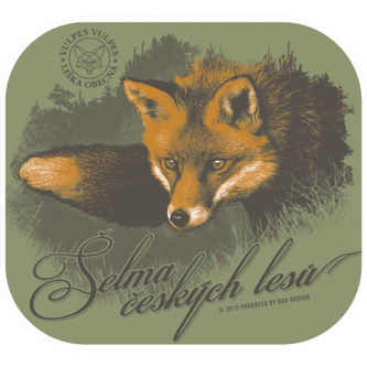 Samolepka Liška - olivová-šedá