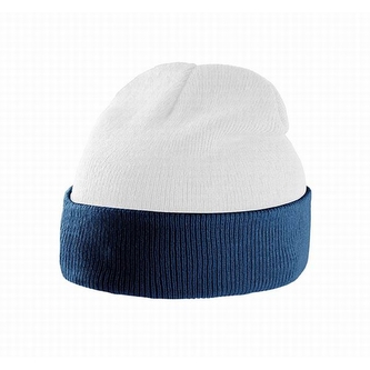 Dvoubarevná pletená čepice K-Up 31 - bílá-navy