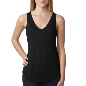 Tílko Bella Flowy V-neck Tank - černé, S
